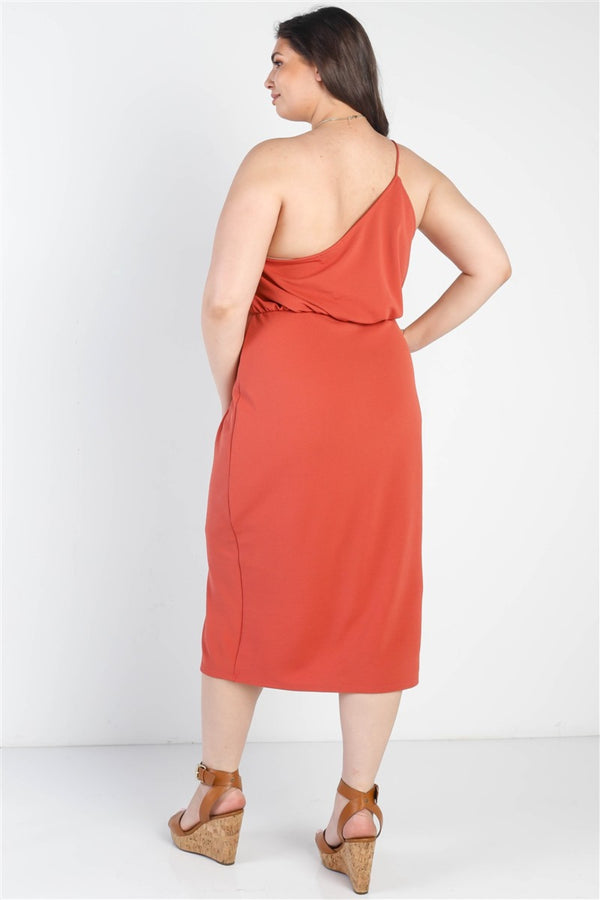 Gilli Full Size Slit One Shoulder Sleeveless Dress