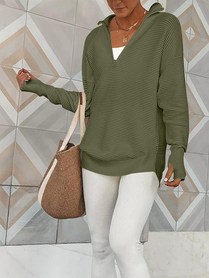 Half Zip Long Sleeve Knit Top – product image 20