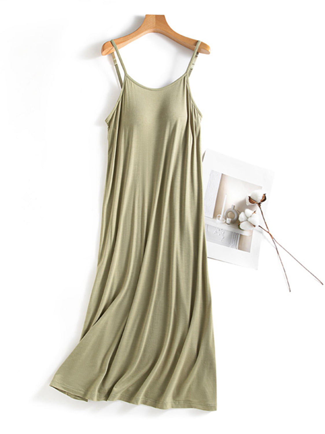Scoop Neck Midi Cami Dress with Bra – product image 15