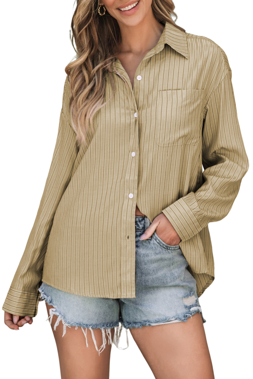 Striped Button Up Long Sleeve Shirt – product image 34