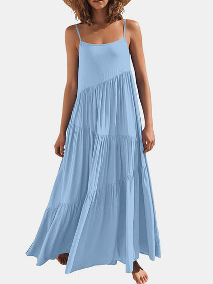 Full Size Ruched Tiered Spaghetti Strap Dress – product image 22