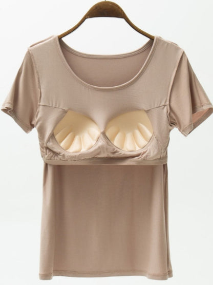 Round Neck Modal T-Shirt with Bra – product image 4