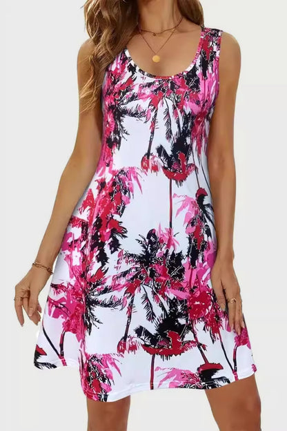 Printed Scoop Neck Wide Strap Mini Dress – product image 10