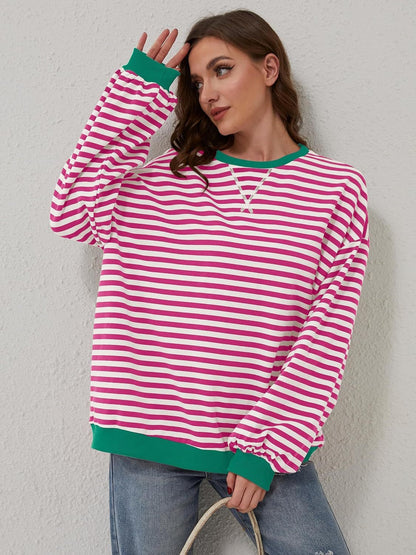 Contrast Striped Long Sleeve Sweatshirt – product image 4