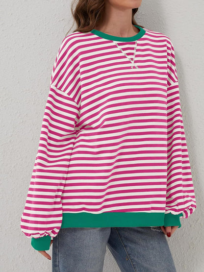 Contrast Striped Long Sleeve Sweatshirt – product image 7