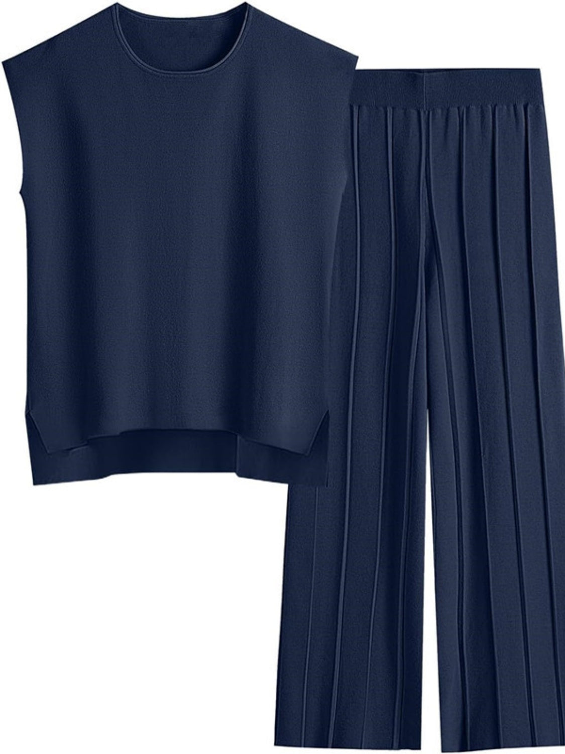 Round Neck Cap Sleeve Top and Pants Knit Set – product image 13