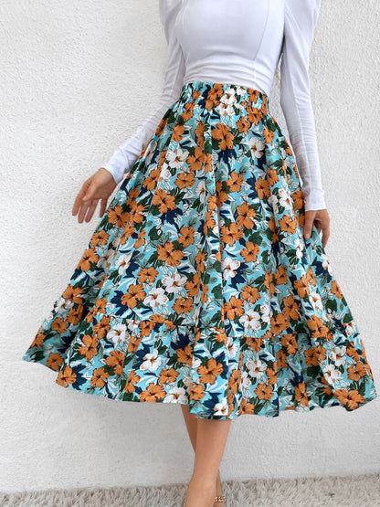 Printed Elastic Waist Midi Skirt – product image 15