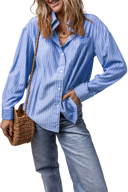 Striped Button Up Long Sleeve Shirt – product image 30