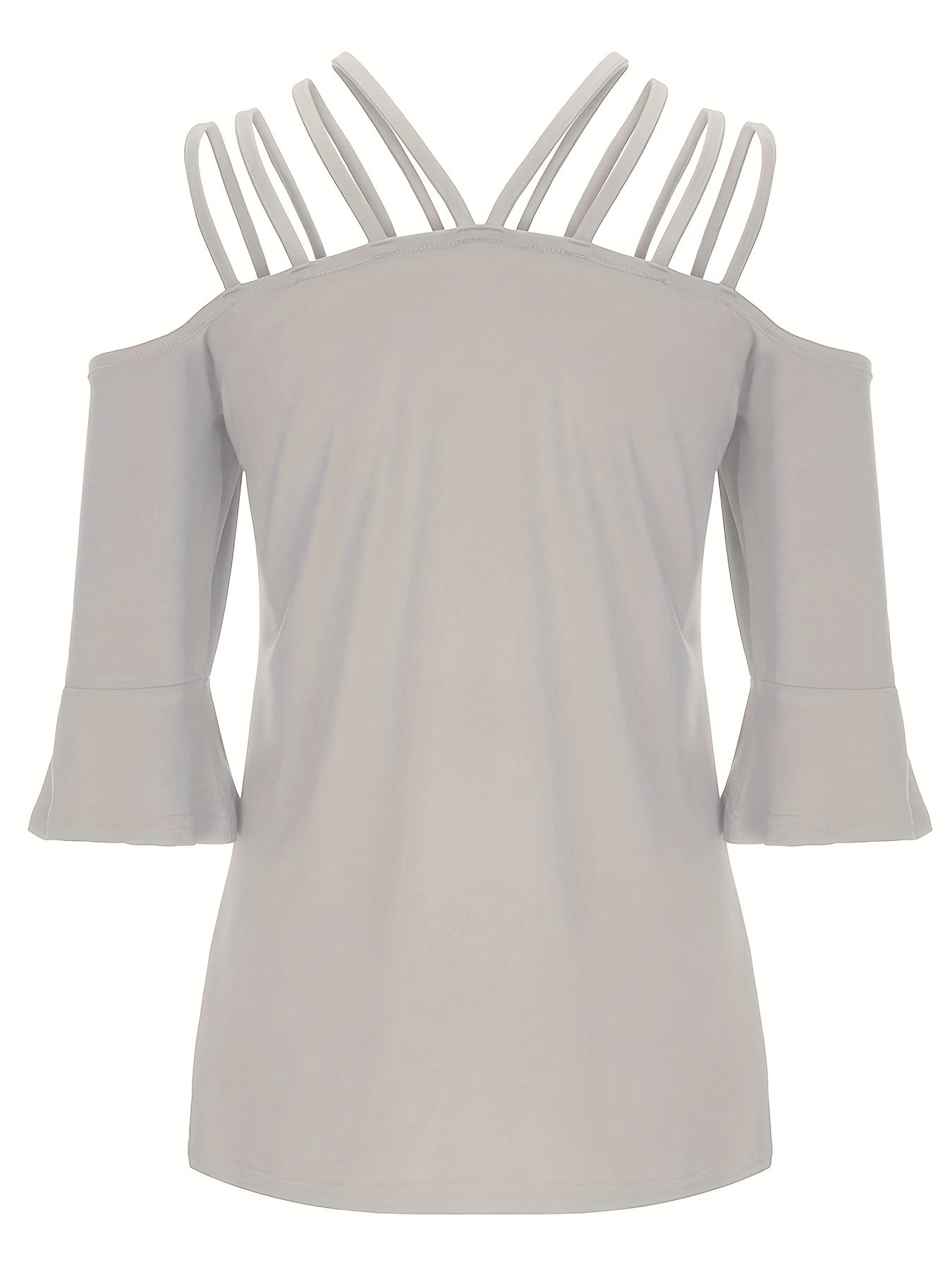 Full Size Cold Shoulder Three-Quarter Sleeve Blouse – product image 9