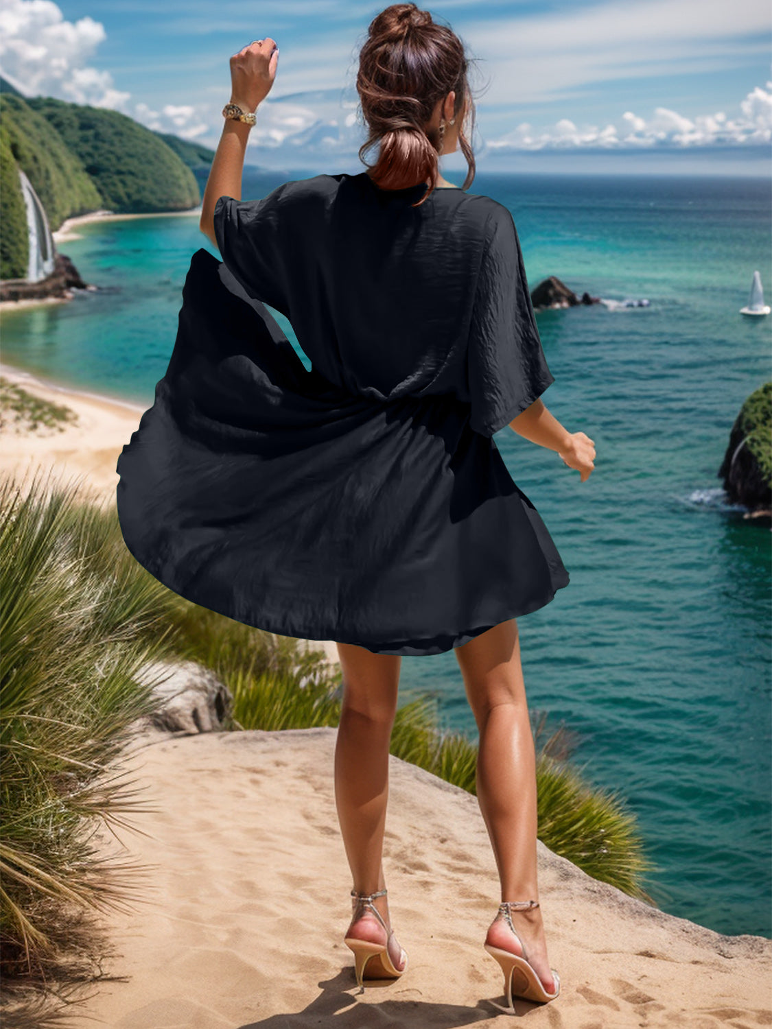 Surplice Half Sleeve Mini Dress – product image 3