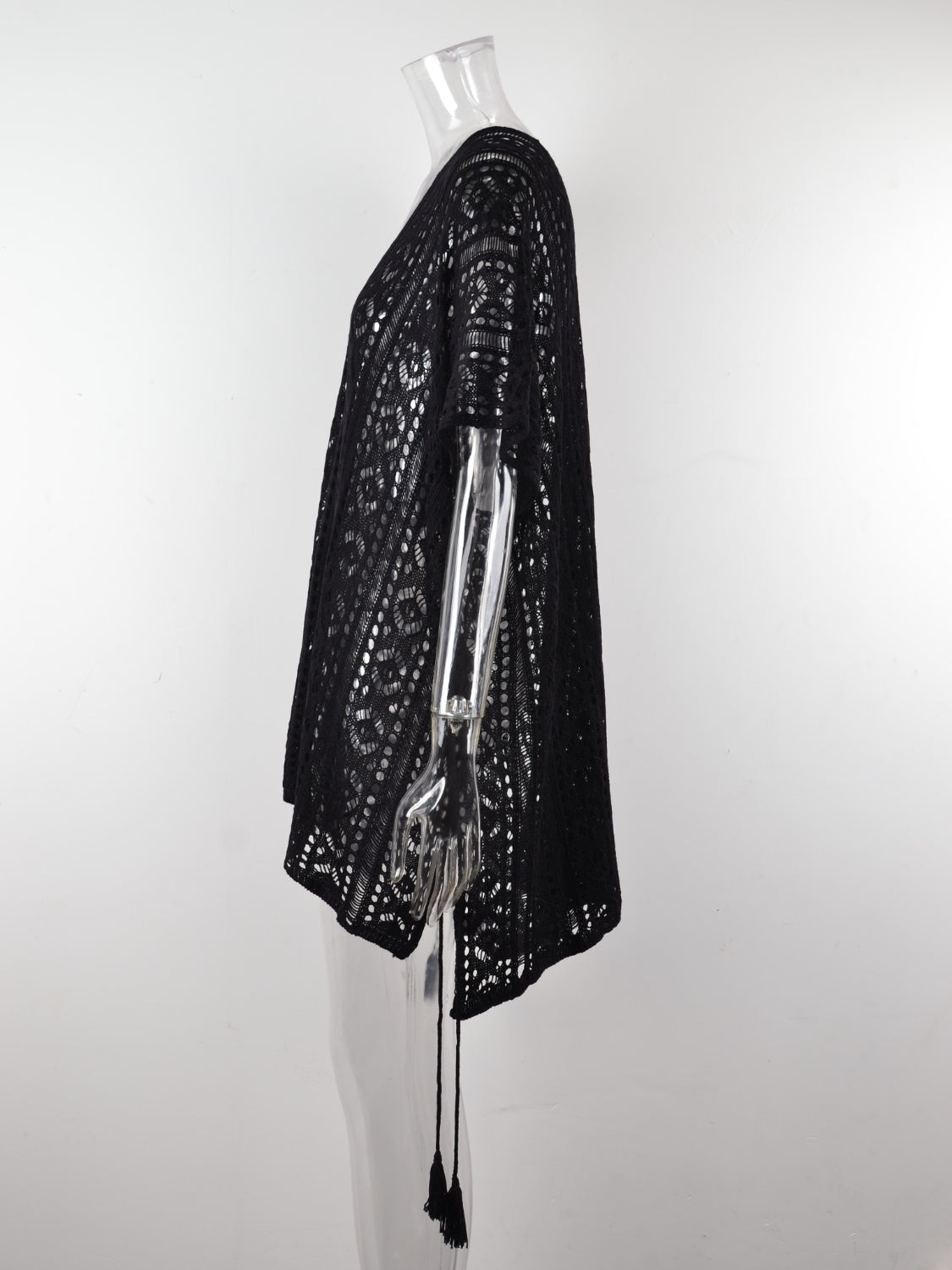 Cutout V-Neck Cover-Up with Tassel – product image 30