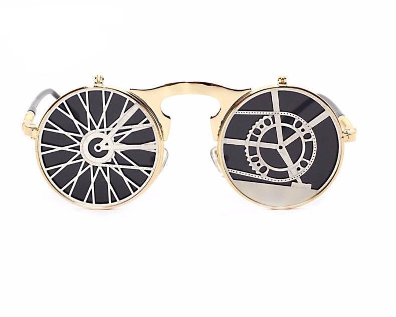 Retro Steampunk Flippable Design Sunglasses