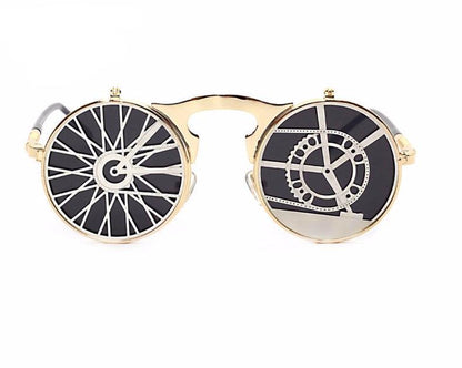 Retro Steampunk Flippable Design Sunglasses