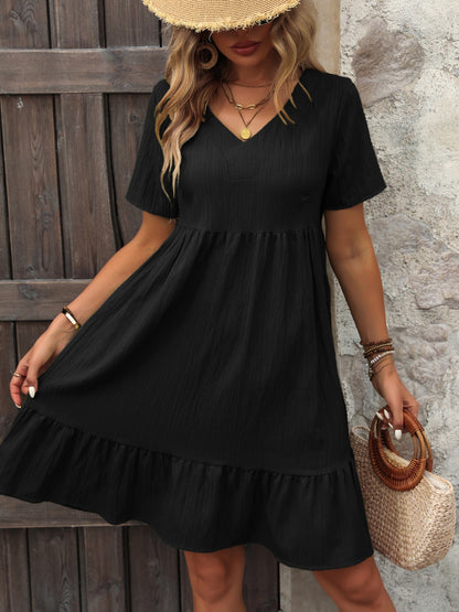 V-Neck Short Sleeve Mini Dress – product image 6