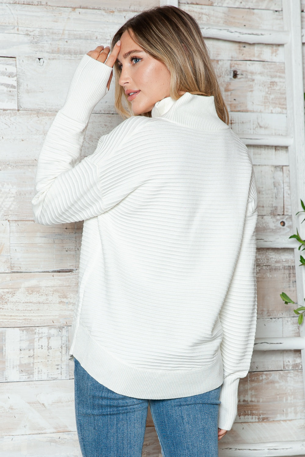 Half Zip Long Sleeve Knit Top – product image 9