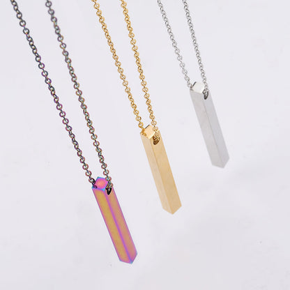 Fashion Simple Pendant Necklace for Men Women Stainless Steel Geometric Interlocking Chain Choker Male Jewelry Accessories Gifts