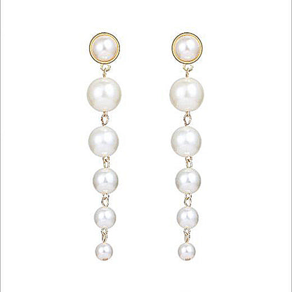 Pearl Long All-Match Trendy Earrings Fashion Accessories Women