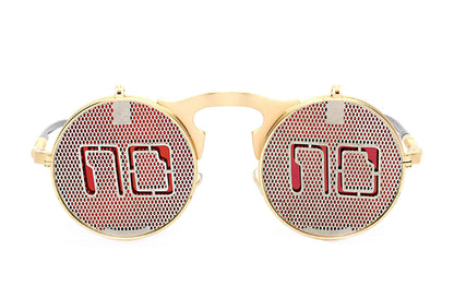 Retro Steampunk Flippable Design Sunglasses
