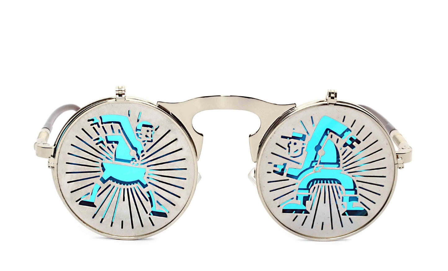 Retro Steampunk Flippable Design Sunglasses