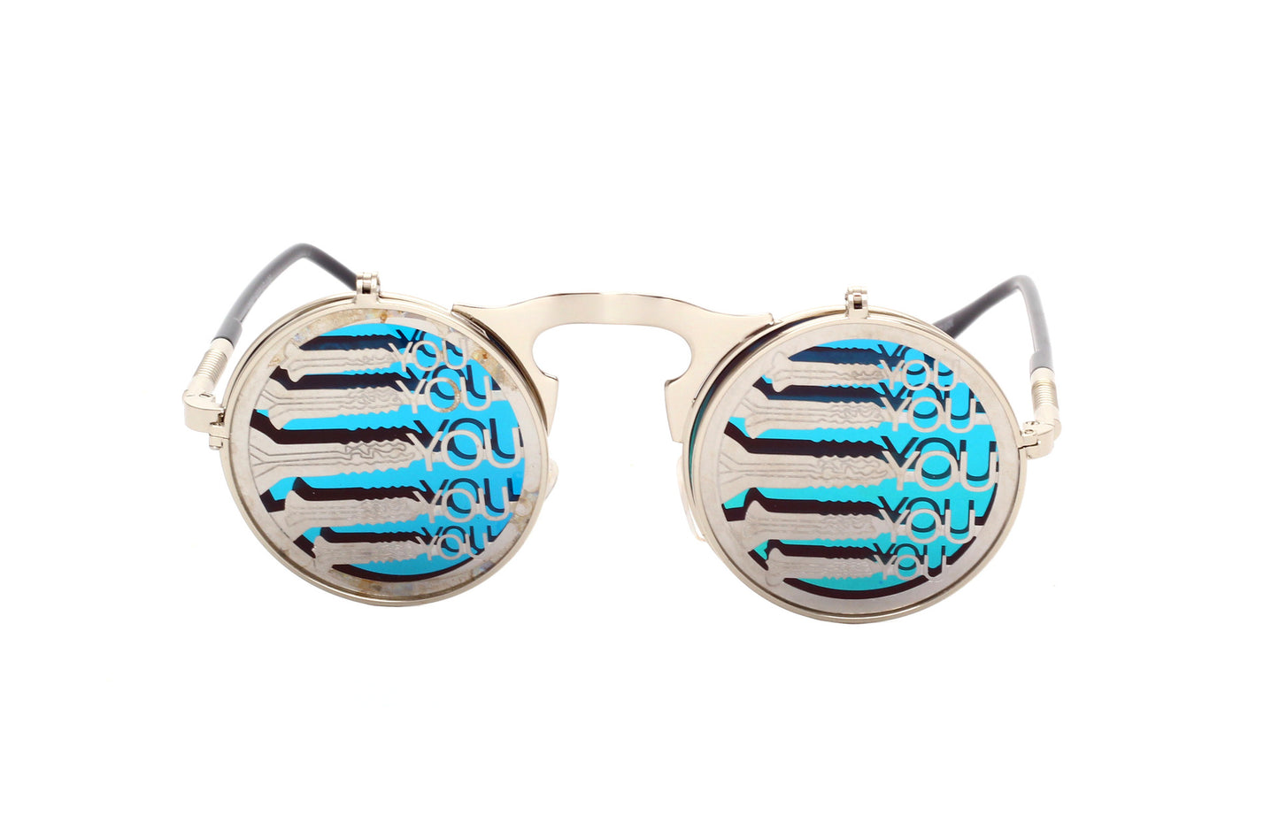 Retro Steampunk Flippable Design Sunglasses