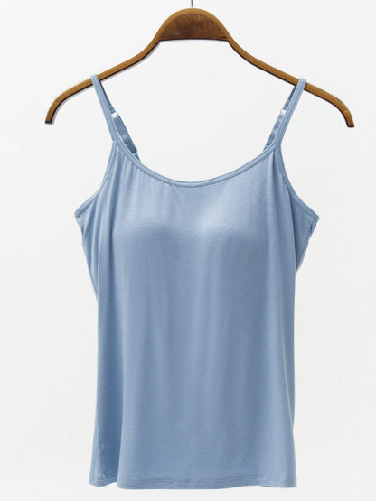 Full Size Adjustable Strap Modal Cami with Bra – product image 1