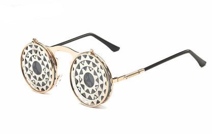 Retro Steampunk Flippable Design Sunglasses