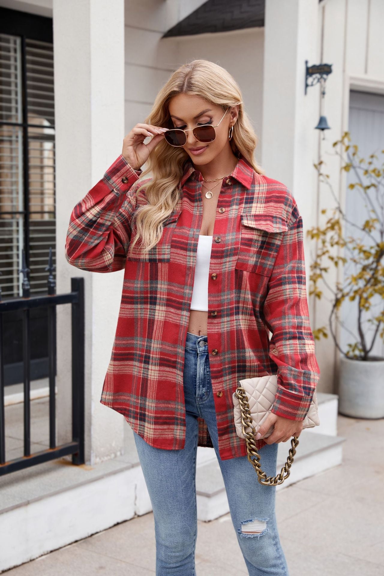 Plaid Button Up Long Sleeve Shirt – product image 28