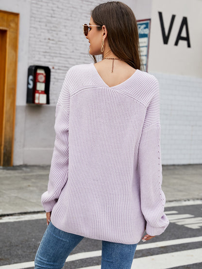 V-Neck Rib-Knit Top – product image 2