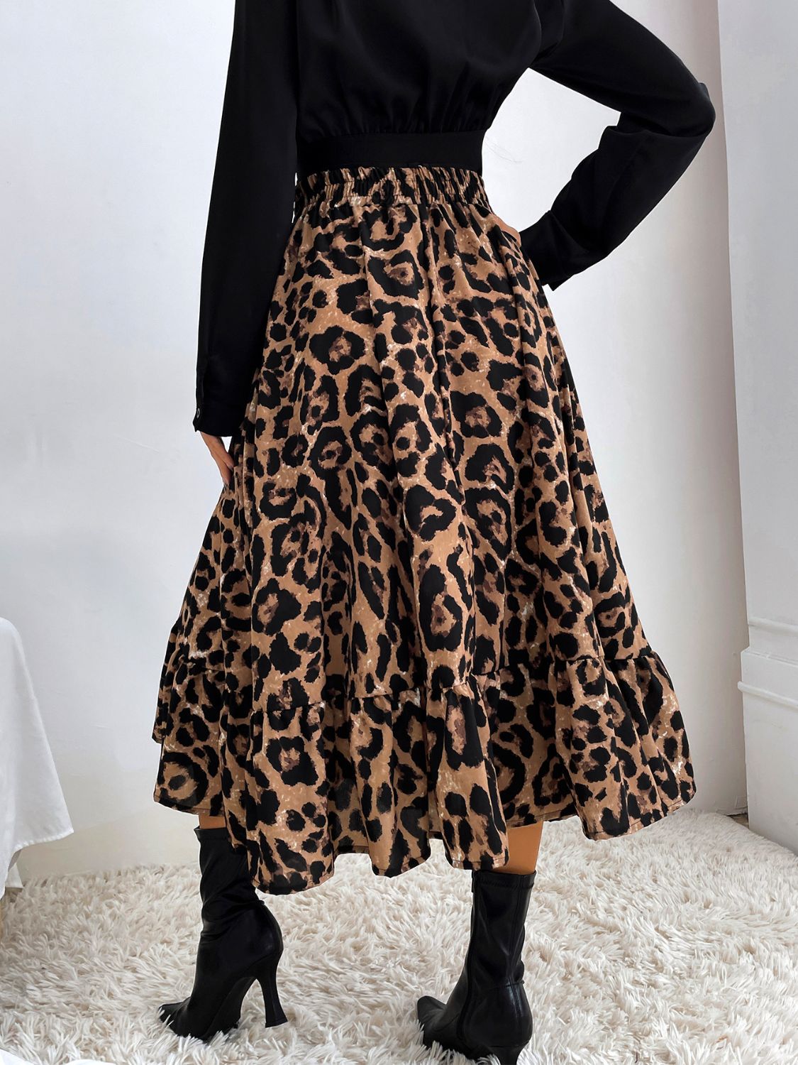 Printed Elastic Waist Midi Skirt – product image 2