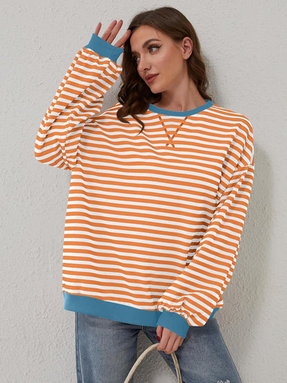 Contrast Striped Long Sleeve Sweatshirt – product image 13