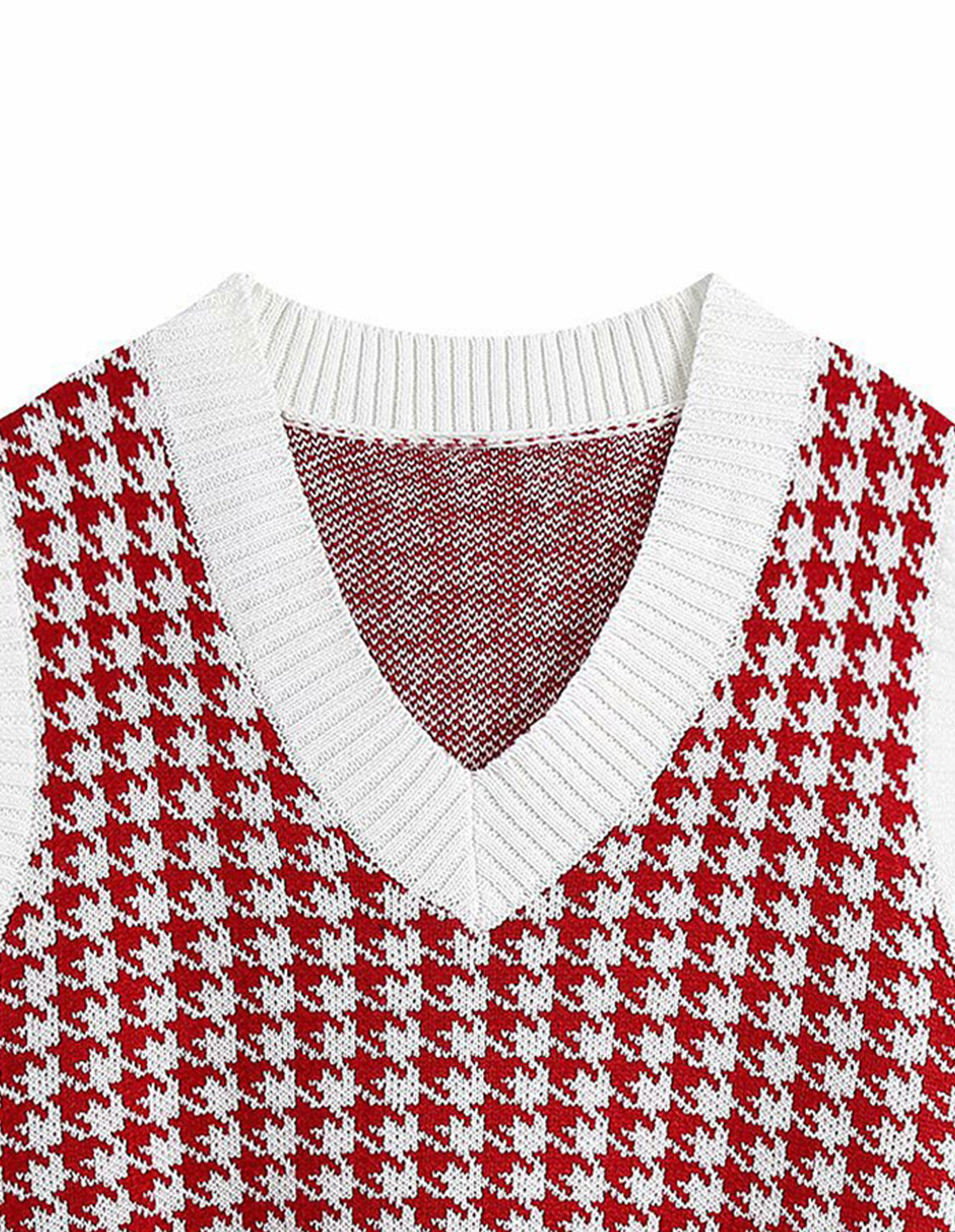 Houndstooth V-Neck Sweater Vet
