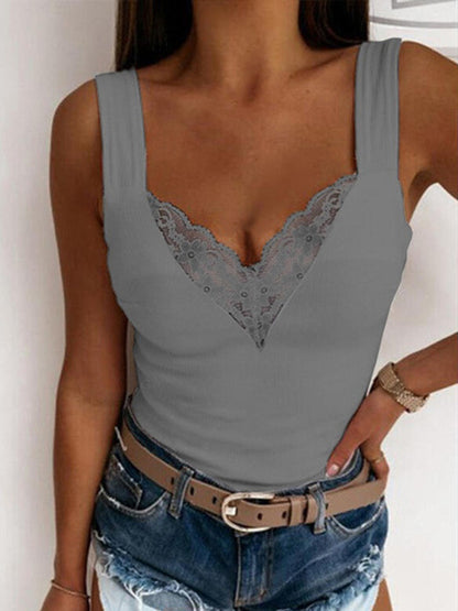 Full Size Lace Detail Sweetheart Neck Tank – product image 13