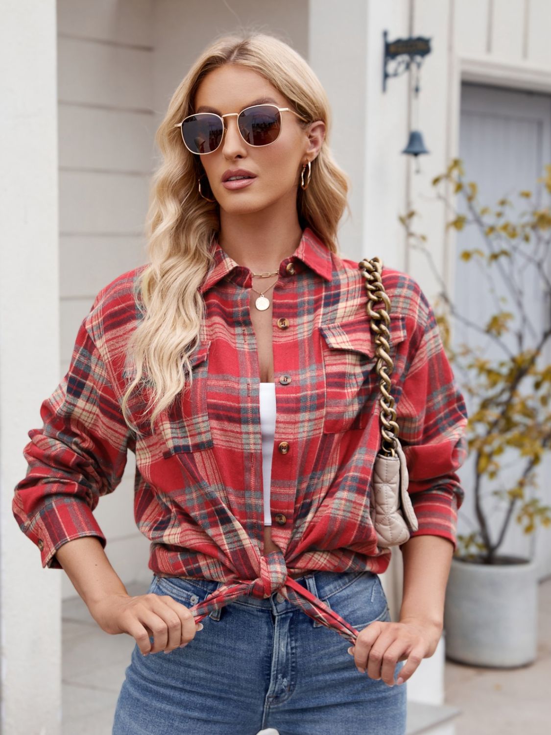 Plaid Button Up Long Sleeve Shirt – product image 16