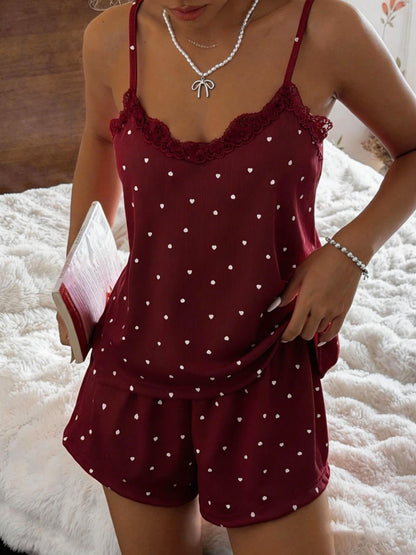 Suspender Vest And Shorts Loungewear Set For Women