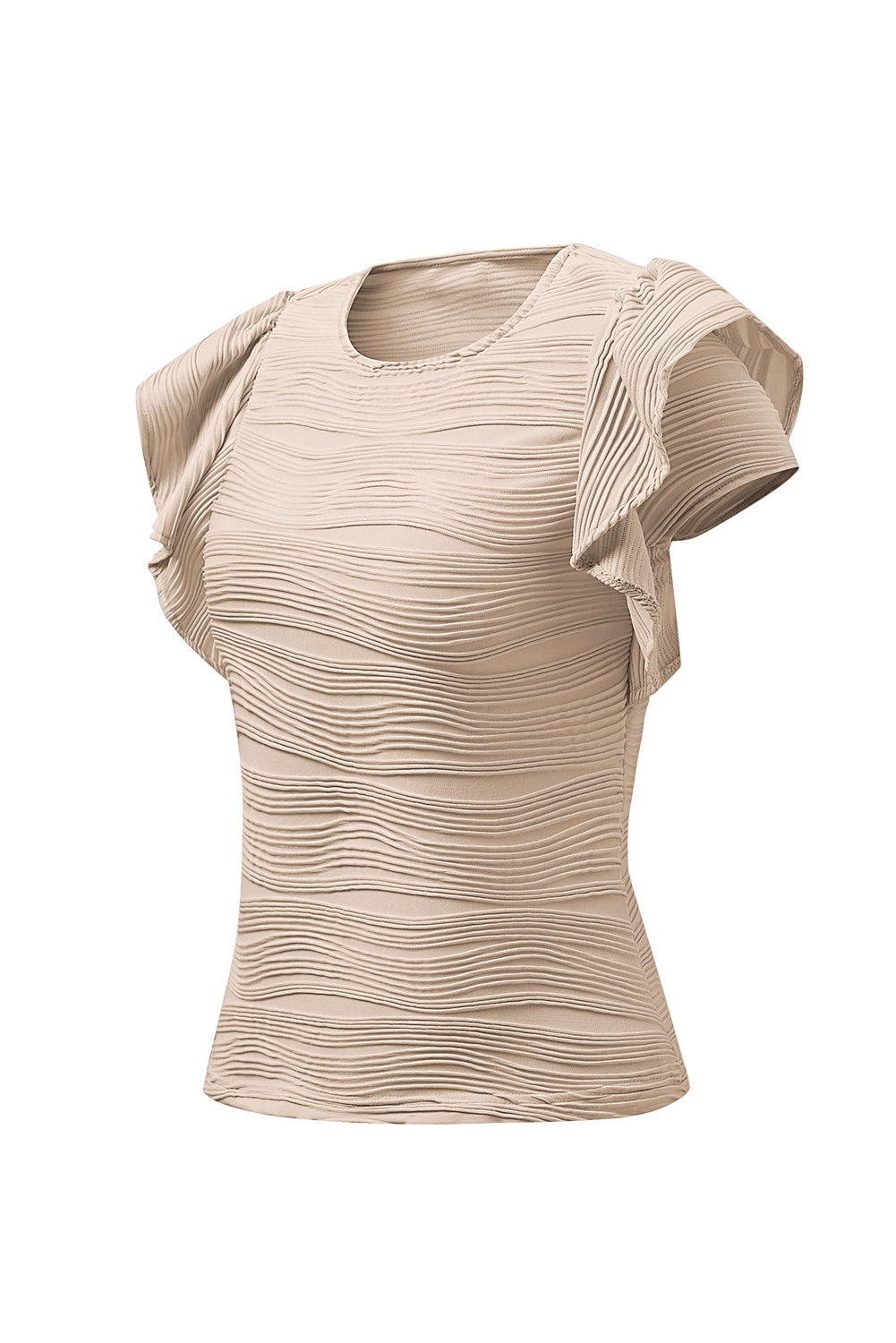 Textured Round Neck Cap Sleeve Top – product image 29