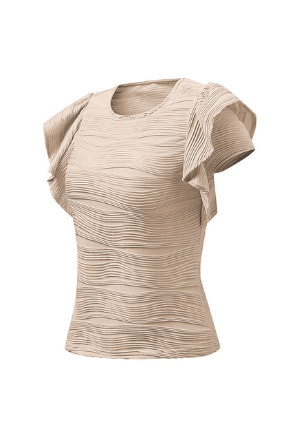 Textured Round Neck Cap Sleeve Top – product image 29