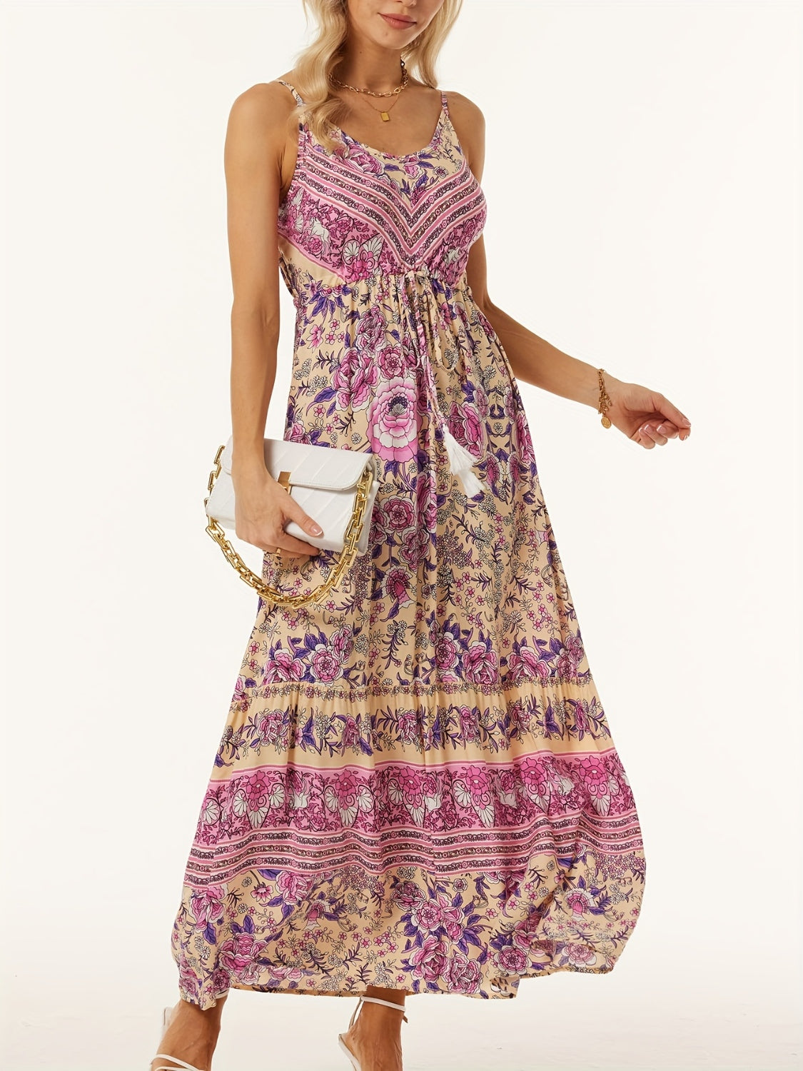Printed Scoop Neck Midi Cami Dress – product image 5