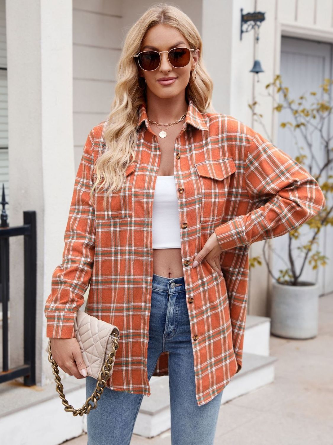 Plaid Button Up Long Sleeve Shirt – product image 14