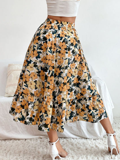 Printed Elastic Waist Midi Skirt – product image 5