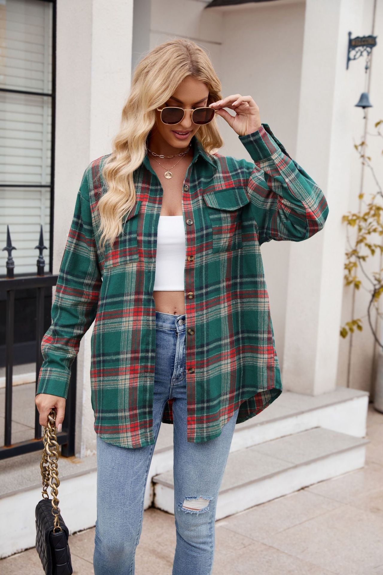 Plaid Button Up Long Sleeve Shirt – product image 24
