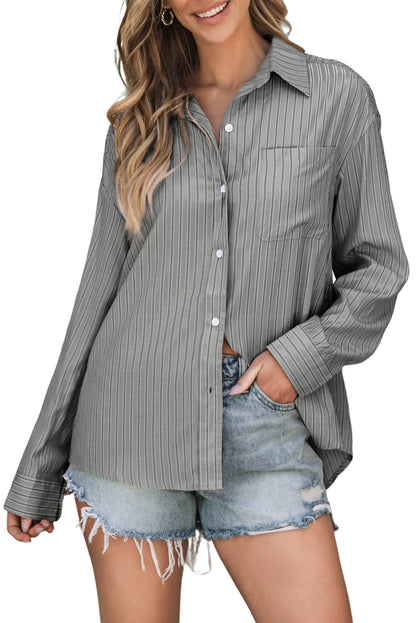 Striped Button Up Long Sleeve Shirt – product image 25