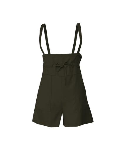 Drawstring Wide Strap Overalls with Pockets – product image 13