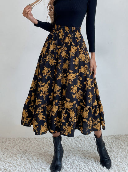 Printed Elastic Waist Midi Skirt – product image 10
