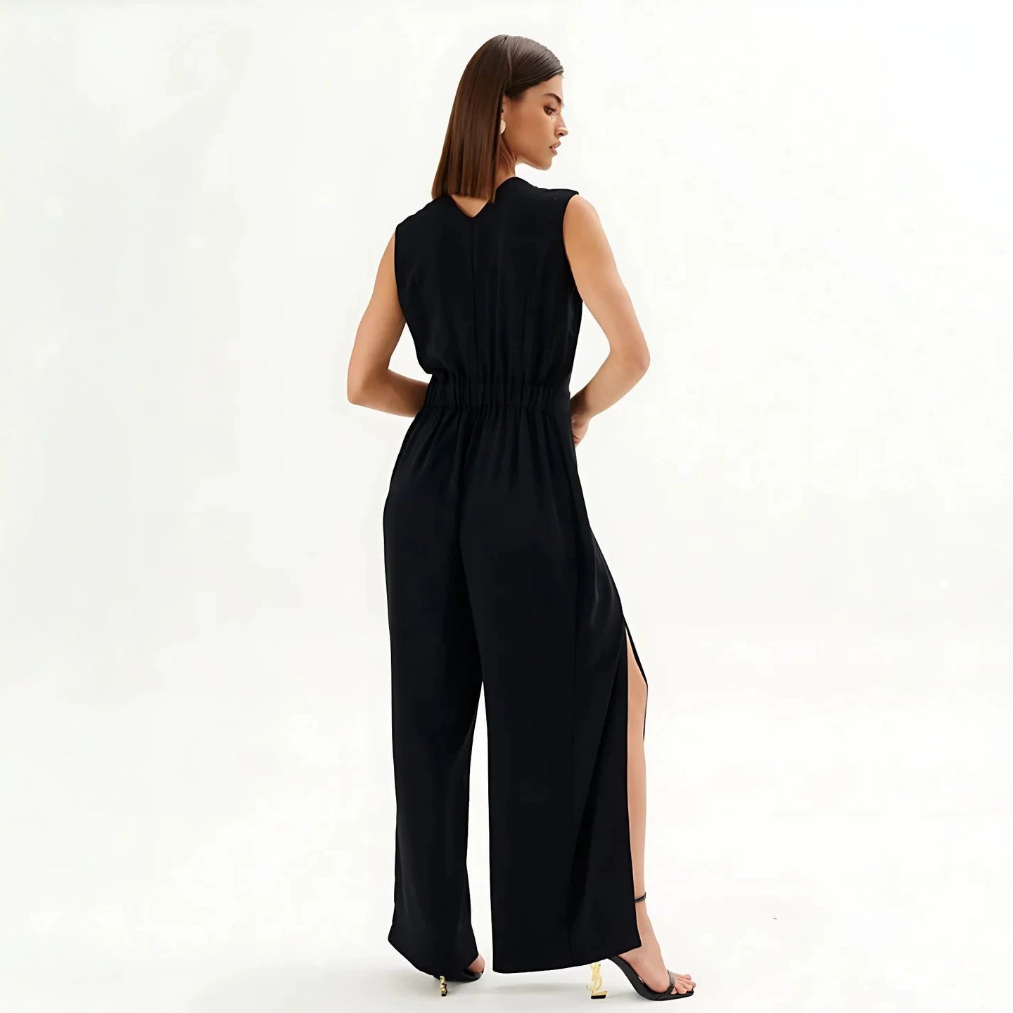 V Ling Solid Color Sleeveless Women's Jumpsuit