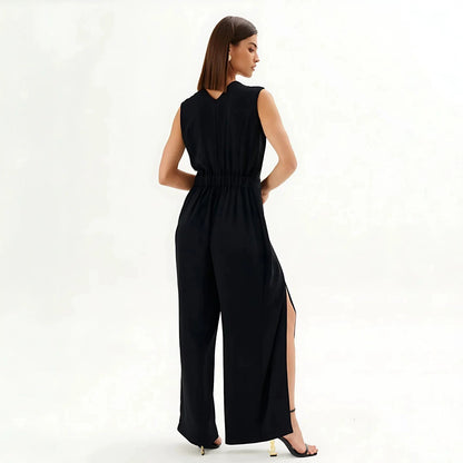 V Ling Solid Color Sleeveless Women's Jumpsuit