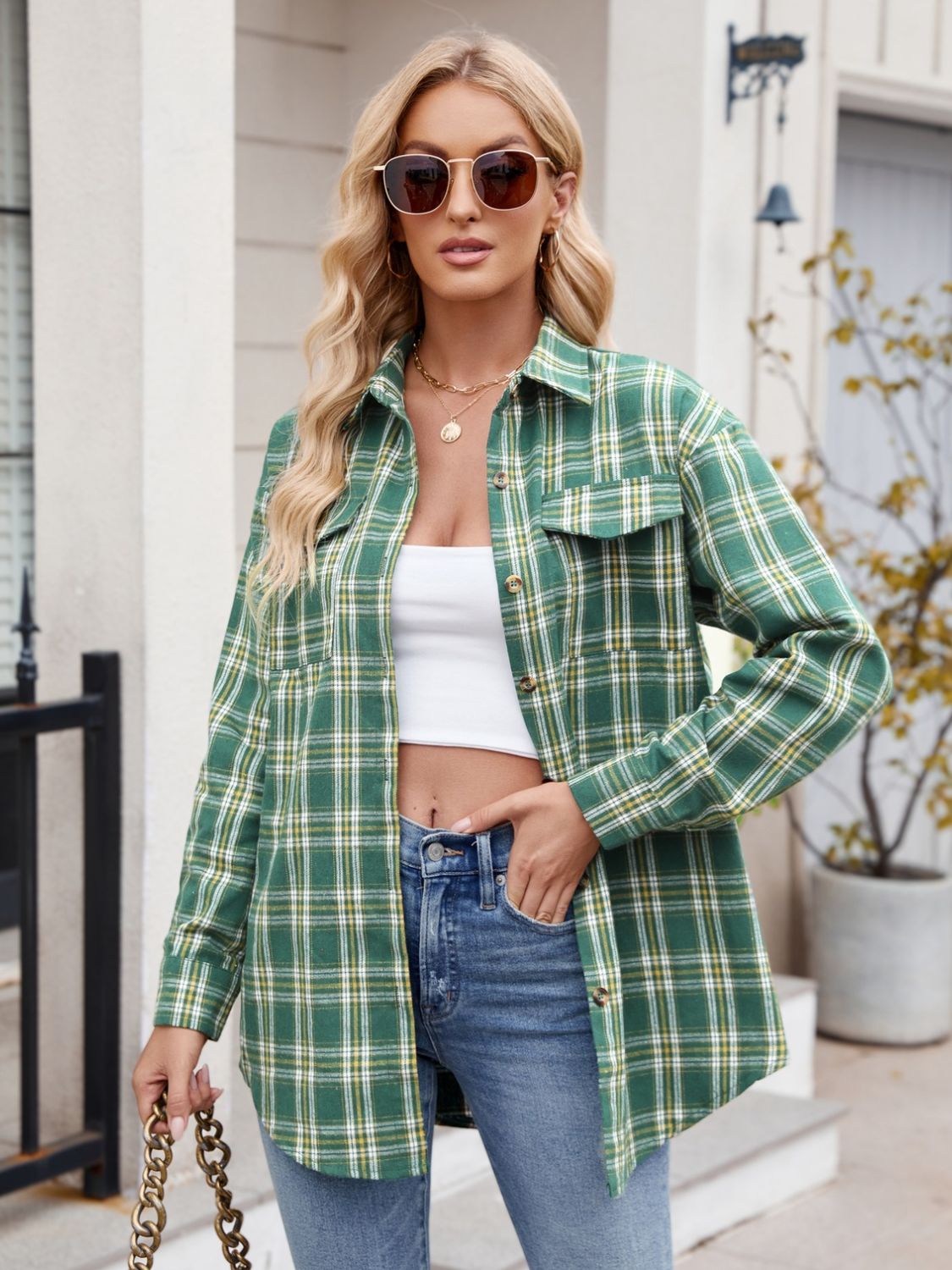 Plaid Button Up Long Sleeve Shirt – product image 8