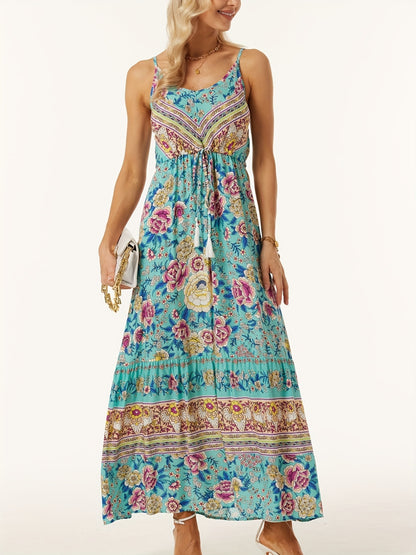 Printed Scoop Neck Midi Cami Dress – product image 1
