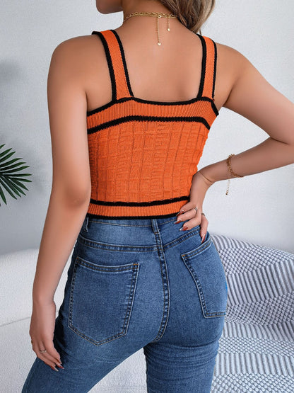 Decorative Button Wide Strap Knit Cami – product image 5