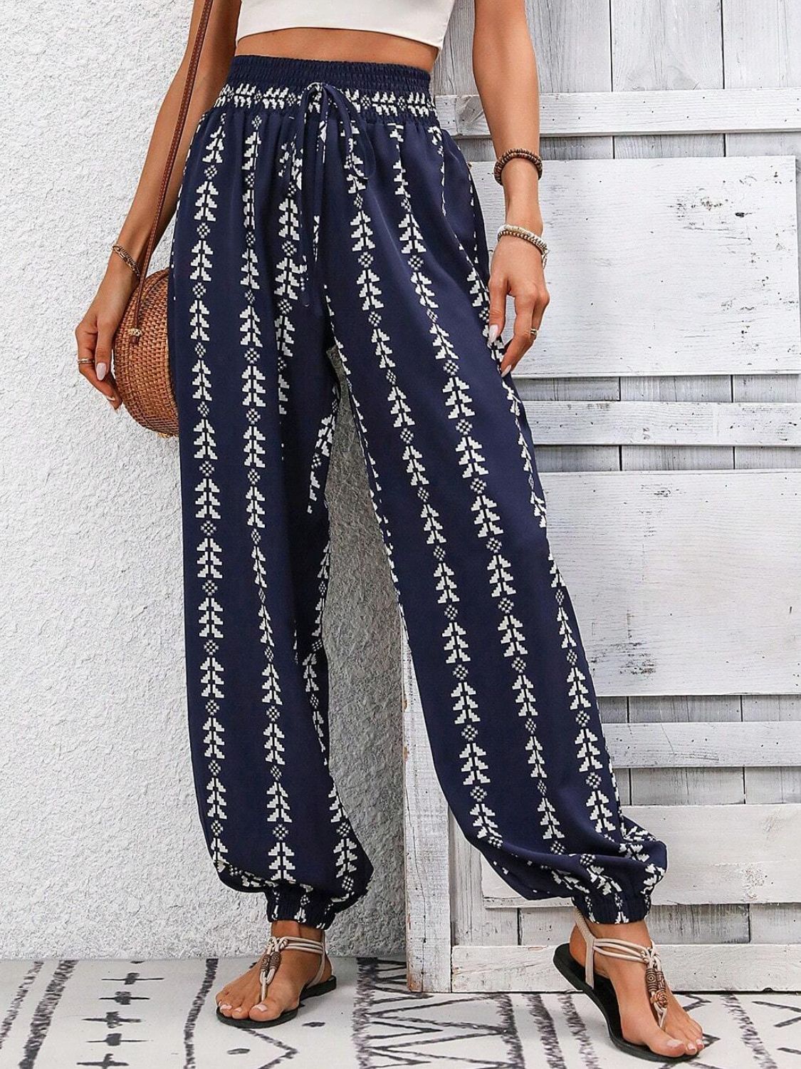 Tied Printed High Waist Pants – product image 1
