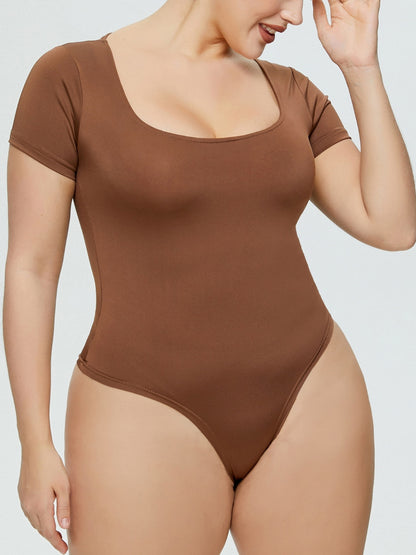Full Size Square Neck Short Sleeve Bodysuit – product image 5